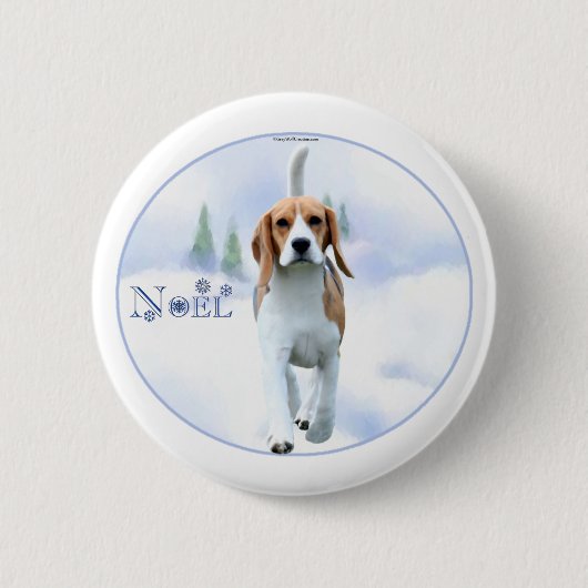 Schaltfläche Weihnachten Beagle Button (Vorderseite)