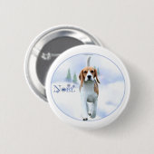 Schaltfläche Weihnachten Beagle Button (Vorne & Hinten)