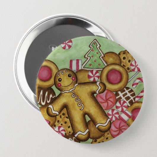 Schaltfläche "Weihnachtsgingerbrot" Button (Vorne & Hinten)