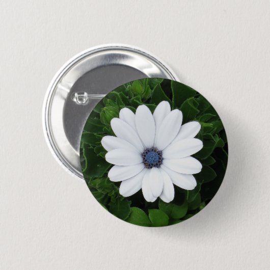 Schaltfläche Weiße Blume Button (Vorne & Hinten)