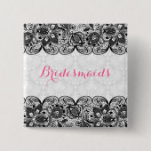 Schaltfläche "Weiße Damaskus und schwarze Spitzen- Button (Vorderseite)