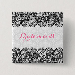 Schaltfläche "Weiße Damaskus und schwarze Spitzen- Button