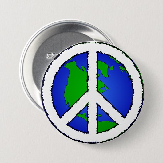 Schaltfläche "Weltfrieden - Erde und Frieden" Button (Vorne & Hinten)