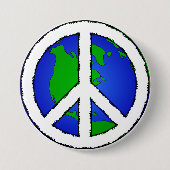 Schaltfläche "Weltfrieden - Erde und Frieden" Button (Vorderseite)
