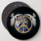 Schaltfläche "Weltfrieden und Tauben" Button (Vorne & Hinten)