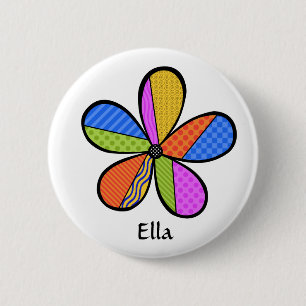 Schaltfläche "Whimsisches kubistisches Blume" Button