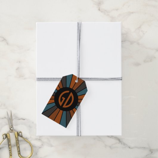 SCHALTFLÄCHE XIX + Foto, Text, Monogramm Geschenkanhänger (Mit Garn)