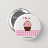 Schaltfläche "Yummy Cupcake NAME TAG Personalisier Button (Vorne & Hinten)