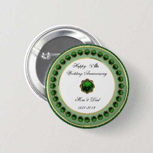 Schaltfläche zum 55. Hochzeitstag Button (Vorne & Hinten)