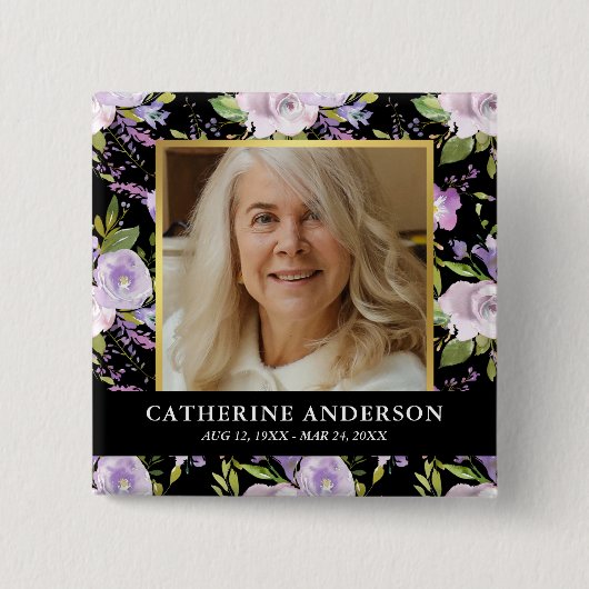 Schaltfläche zum Foto der lila Beerdigung Button (Vorderseite)