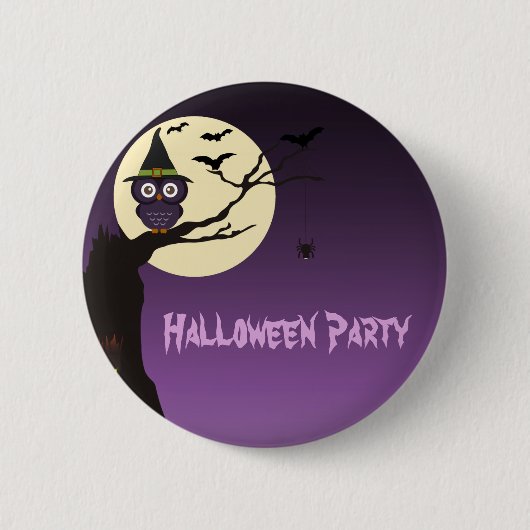 Schaltfläche zum Halloween-Party der Baumverzweigu Button (Vorderseite)
