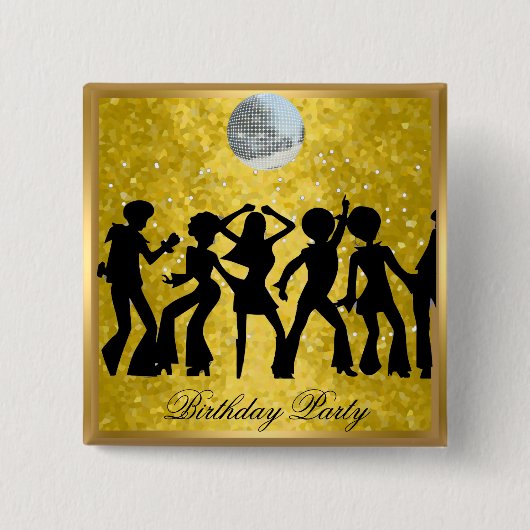 Schaltfläche zum Retro der Disco 70-er Geburtstags Button (Vorderseite)