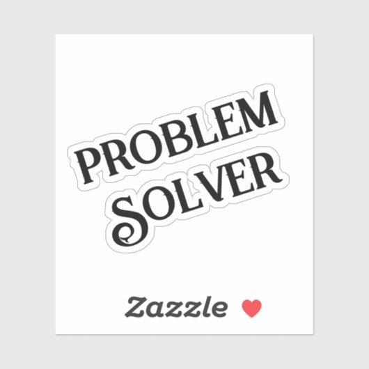 Schaltfläche zur Problemlösung Schwarz-weiß Aufkleber (Blatt)