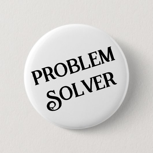Schaltfläche zur Problemlösung Schwarz-weiß Button (Vorderseite)