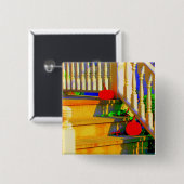 Schaltfläche 'Zwei Pumpkins' Square Button (Vorne & Hinten)