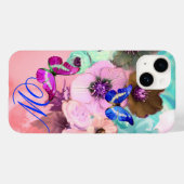 SCHALTFLÄCHEN, AQUAMARINE ROSE UND ANEMONEN-BLUME Case-Mate iPhone HÜLLE (Rückseite (Horizontal))