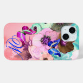 SCHALTFLÄCHEN, AQUAMARINE ROSE UND ANEMONEN-BLUME Case-Mate iPhone HÜLLE (Rückseite (Horizontal))
