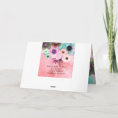 SCHALTFLÄCHEN, AQUAMARINE ROSE UND ANEMONEN-BLUME KARTE (Rückseite)