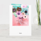 SCHALTFLÄCHEN, AQUAMARINE ROSE UND ANEMONEN-BLUME KARTE (Rückseite)