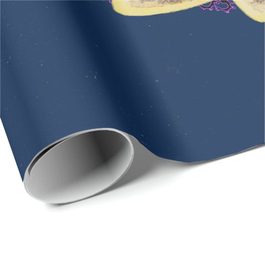 SCHALTFLÄCHEN AUS JAPANISCHEM WAGEN IN BLAU GESCHENKPAPIER (Rolleneckpunkt)