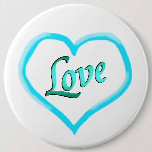 Schaltflächen für das Button Blue Heart Word Liebe (Vorderseite)