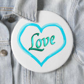 Schaltflächen für das Button Blue Heart Word Liebe (Beispiel)
