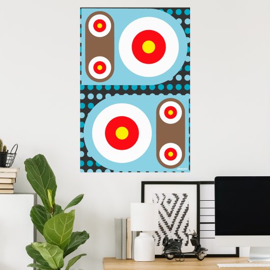 Schaltflächen für den Circle Target Robot Poster (Heimbüro)