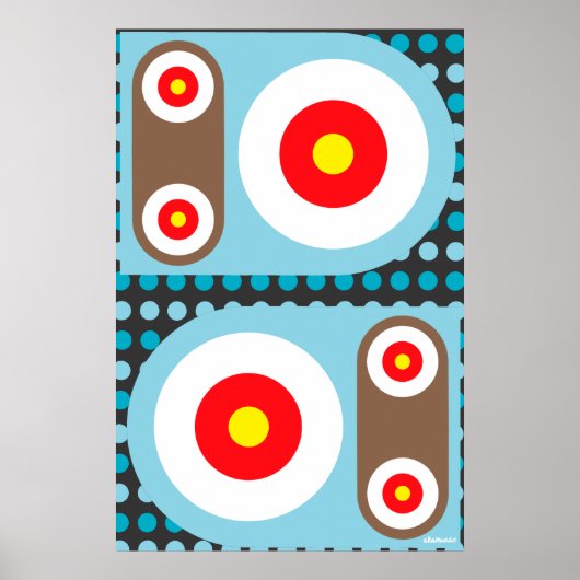 Schaltflächen für den Circle Target Robot Poster (Vorne)