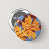 Schaltflächen für Herbstfestivals Orange Herbstlau Button (Vorne & Hinten)