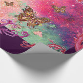 SCHALTFLÄCHEN IN DER PFLANZE PINK GLITZERN-MAGIC B GESCHENKPAPIER (Ecke)