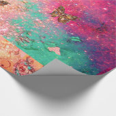 SCHALTFLÄCHEN IN DER PFLANZE PINK GLITZERN-MAGIC B GESCHENKPAPIER (Ecke)