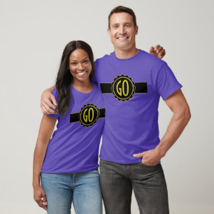 Schaltflächen-Label Banner - Kreis SCHWARZ GOLD 6  T-Shirt