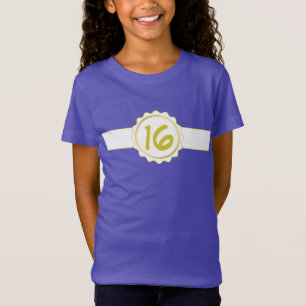 Schaltflächen-Label-Banner - Kreis WEISS GOLD 6 + T-Shirt