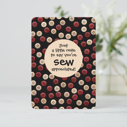 Schaltflächen - Nähthema Dankeskarte (Stehend Vorderseite)