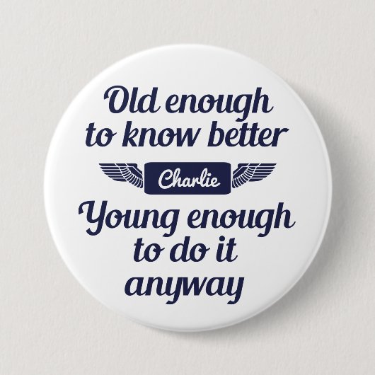 Schaltflächen "Old & Young" für individuelle Name Button (Vorderseite)