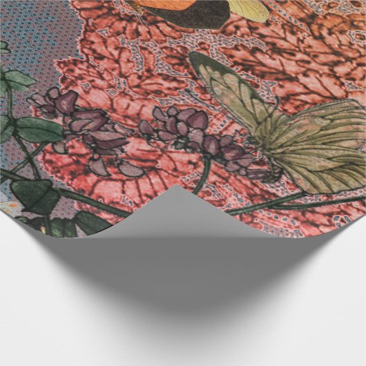 SCHALTFLÄCHEN UND ANTIQUE LACE-Wrapping Paper Geschenkpapier (Ecke)