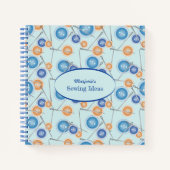 Schaltflächen und Muster der Nähnadel Notizbuch (Vorderseite)