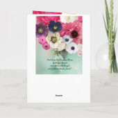 SCHALTFLÄCHEN, WEISSE ROSEN UND ANEMONEN-BLUME KARTE (Rückseite)