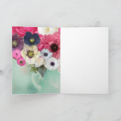 SCHALTFLÄCHEN, WEISSE ROSEN UND ANEMONEN-BLUME KARTE (Innenseite)