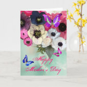 SCHALTFLÄCHEN, WEISSE ROSEN UND ANEMONEN-BLUME KARTE (Gelbe Blume)