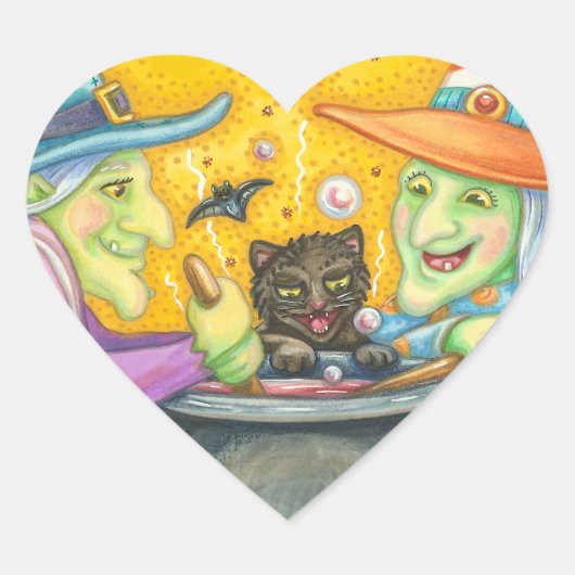 SCHALTFLÄCHER UND SCHWARZE KATZSCHALTFLÄCHER Herz-Aufkleber (Vorderseite)