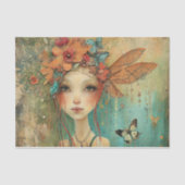 SCHALTFLEUNDLICHES MÄDCHEN-MÄDCHEN-DEKOUPAY SEIDENPAPIER (Vorderseite)