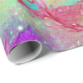 SCHALTFLÜGE IN GOLD AQUAMARIN BLAU LILA GLITZERN GESCHENKPAPIER (Rolleneckpunkt)