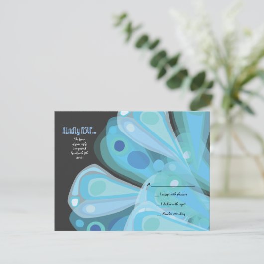 SCHALTFLY-Bat Mitzvah-UAWG-Antwortkarte RSVP Karte (Stehend Vorderseite)