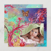 SCHALTFLY IN BLAU, BABY BOY SHOWER Foto-Vorlage Einladung (Vorne/Hinten)