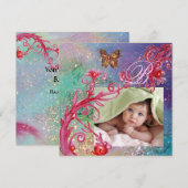 SCHALTFLY IN BLAU, BABY BOY SHOWER Foto-Vorlage Einladung (Vorne/Hinten)