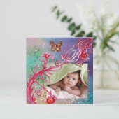 SCHALTFLY IN BLAU, BABY BOY SHOWER Foto-Vorlage Einladung (Stehend Vorderseite)