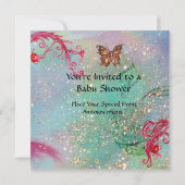 SCHALTFLY IN BLAU, BABY BOY SHOWER Foto-Vorlage Einladung (Rückseite)