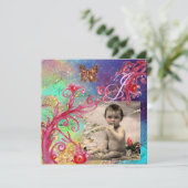 SCHALTFLY IN BLAU, BABY BOY SHOWER Foto-Vorlage Einladung (Stehend Vorderseite)