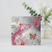 SCHALTFLY IN GLITZERN EINLADUNG (Stehend Vorderseite)